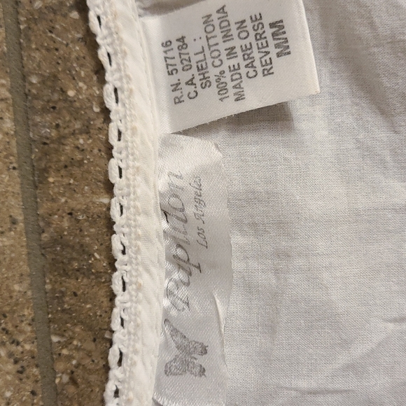 Papillon vintage white cotton boho top, M - Picture 5 of 9